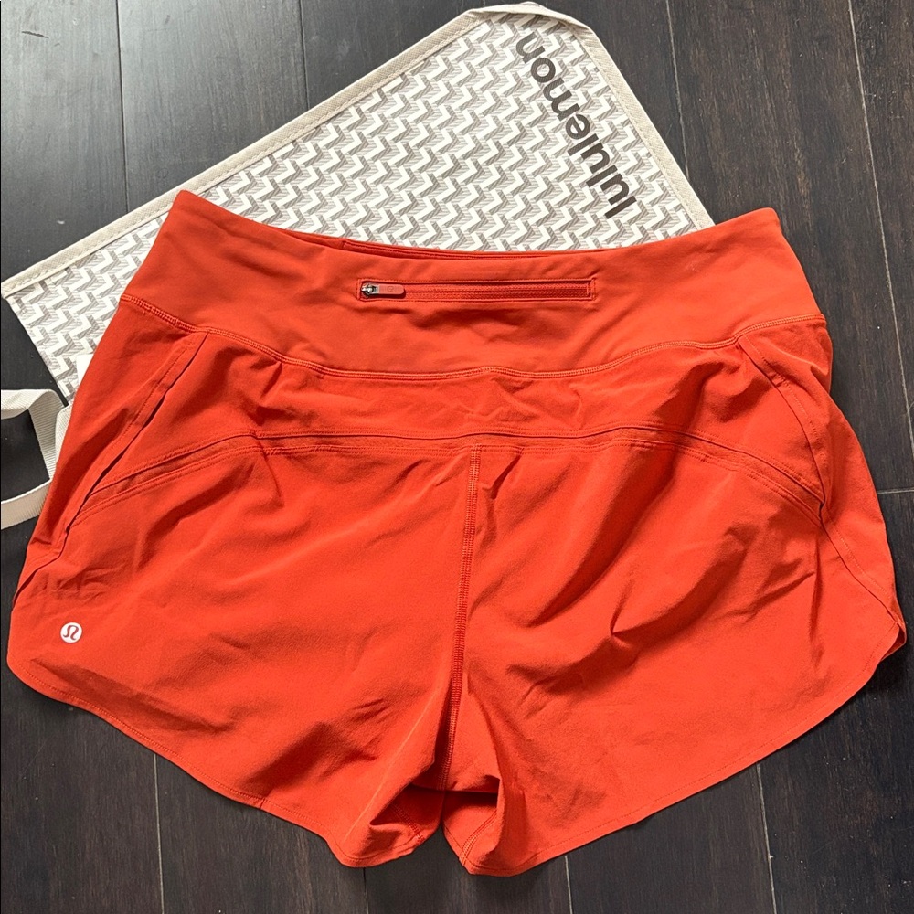 LULULEMON SPEED UP HR SHORTS 4”*MESH VENT IN AUTUM RUST SZ L NWT - Picture 7 of 11